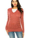 Plus Size Knit Hoodie Sweater