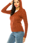 Plus Size Knit Hoodie Sweater