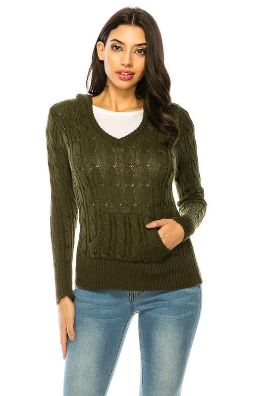 Plus Size Knit Hoodie Sweater