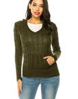 Plus Size Knit Hoodie Sweater