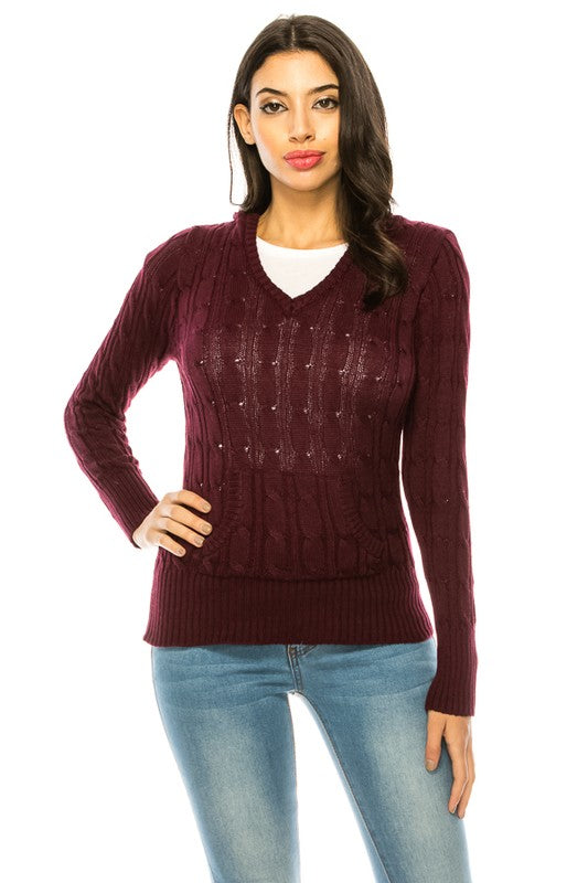 Plus Size Knit Hoodie Sweater