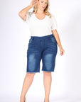 Hi-Waist Distressed Bermuda Short Jeggings