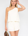 Gilli Sleeveless One Shoulder Romper