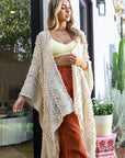 Leto Accessories Embroidered Zig Zag Soft Kimono - Online Only