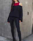 Hope Horizon Two Layered Knit Sweater - Red