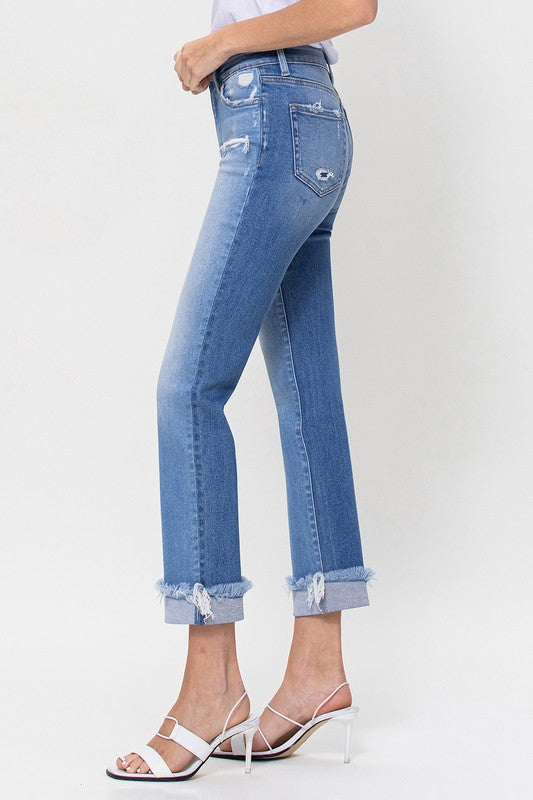 Flying Monkey High Rise Ankle Straight Jeans - Online Only