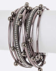 Beaded Double Wrap Metallic Bracelet