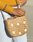 Juicy Bloom Straw Crossbody Bag