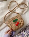 Juicy Bloom Straw Crossbody Bag