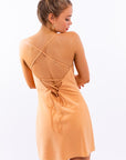 LE LIS Cowl Neck Back Tie-Up Dress