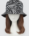 Zebra Print Reversible Bucket Hat