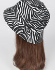 Zebra Print Reversible Bucket Hat