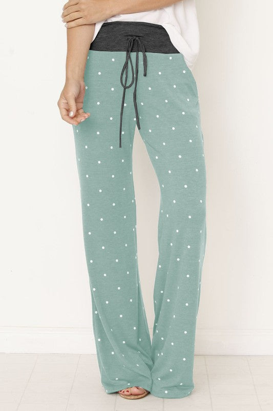 Polka Dot Drawstring Pants