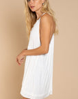 POL Sleeveless Deep V-neck Dress with Lace on Front - Online Only