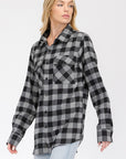 Boyfriend Fit Checker Plaid Flannel Long Sleeve