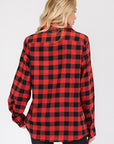 Boyfriend Fit Checker Plaid Flannel Long Sleeve