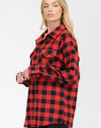 Boyfriend Fit Checker Plaid Flannel Long Sleeve