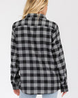 Boyfriend Fit Checker Plaid Flannel Long Sleeve