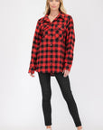 Boyfriend Fit Checker Plaid Flannel Long Sleeve