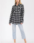 Boyfriend Fit Checker Plaid Flannel Long Sleeve