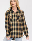 Boyfriend Fit Checker Plaid Flannel Long Sleeve