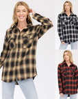 Boyfriend Fit Checker Plaid Flannel Long Sleeve