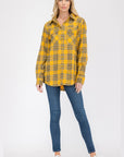 Boyfriend Fit Checker Plaid Flannel Long Sleeve Top