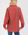 Boyfriend Fit Checker Plaid Flannel Long Sleeve Top