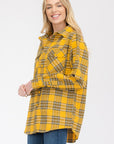 Boyfriend Fit Checker Plaid Flannel Long Sleeve Top