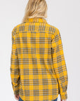 Boyfriend Fit Checker Plaid Flannel Long Sleeve Top