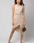 Gilli Sleeveless Twist Wrap Ribbed Midi Dress