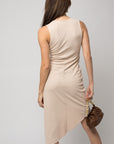 Gilli Sleeveless Twist Wrap Ribbed Midi Dress