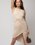 Gilli Sleeveless Twist Wrap Ribbed Midi Dress