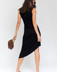 Gilli Sleeveless Twist Wrap Ribbed Midi Dress