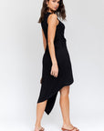 Gilli Sleeveless Twist Wrap Ribbed Midi Dress