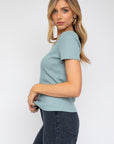 Gilli Short Sleeve Asymmetrical Top - Online Only