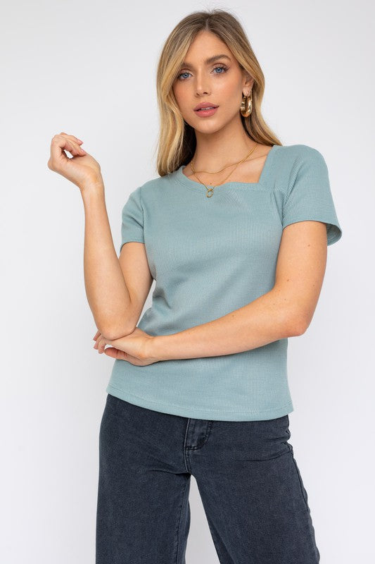 Gilli Short Sleeve Asymmetrical Top - Online Only