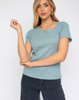 Gilli Short Sleeve Asymmetrical Top - Online Only