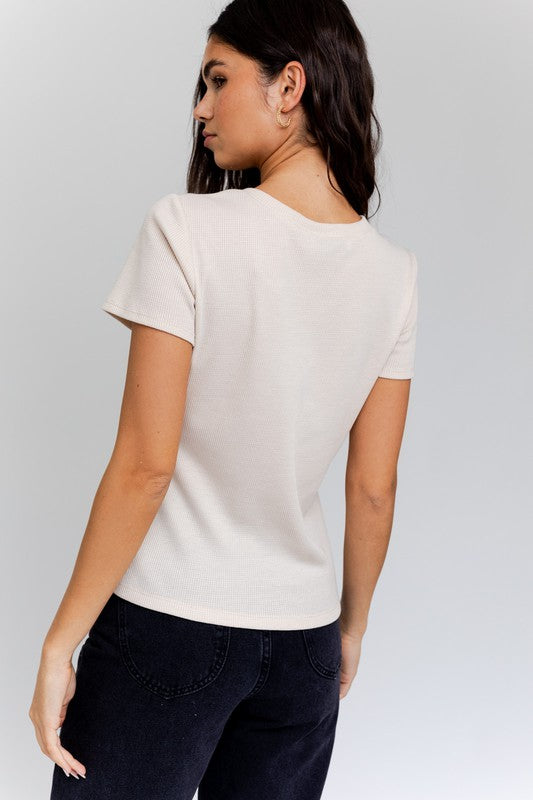 Gilli Short Sleeve Asymmetrical Top - Online Only