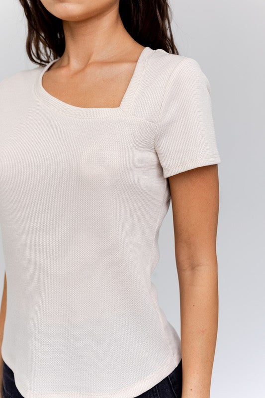 Gilli Short Sleeve Asymmetrical Top - Online Only