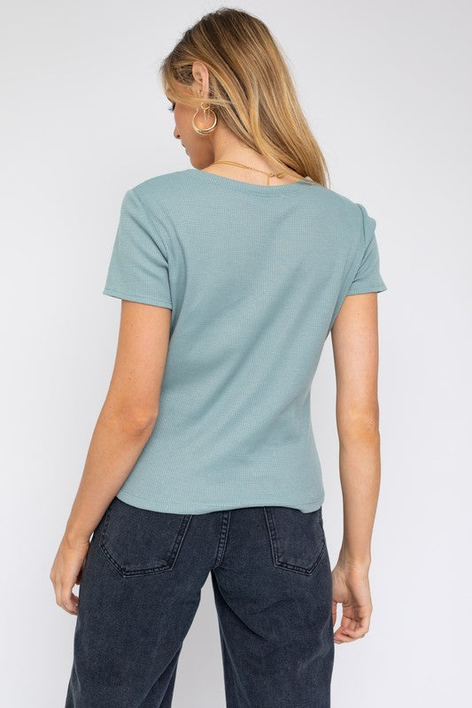 Gilli Short Sleeve Asymmetrical Top - Online Only