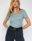 Gilli Short Sleeve Asymmetrical Top - Online Only