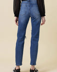 Vibrant M.i.U High Rise Distressed Mom Jean