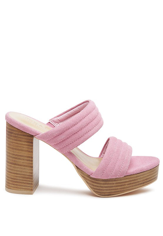 Rag &amp; Co Mille Feux Suede Slip-On Block Heeled Sandals