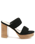 Rag & Co Mille Feux Suede Slip-On Block Heeled Sandals