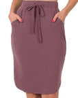 Zenana Self Tie Tulip Hem Skirt in Mocha - Online Only