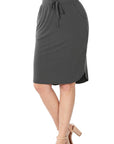 Zenana Self Tie Tulip Hem Skirt in Mocha - My Pampered Life Seattle