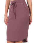 Zenana Self Tie Tulip Hem Skirt in Mocha - My Pampered Life Seattle