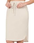 Zenana Self Tie Tulip Hem Skirt in Mocha - Online Only