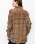 Boyfriend Fit Checker Plaid Flannel Long Sleeve Top